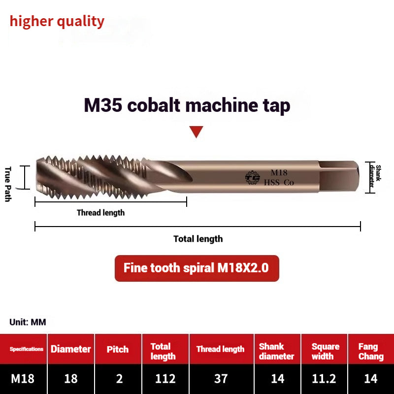 1084-M35 cobalt taps machine use high speed steel stainless steel special taps straight groove spiral apex backtapping taps Shandong Denso Pricision Tools Co.,Ltd.
